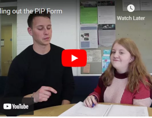 Image from the video explaining what to write on your PIP form